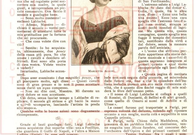 Lablache, Biographie, Hommage, 1913, 2 (collection Motisi)
