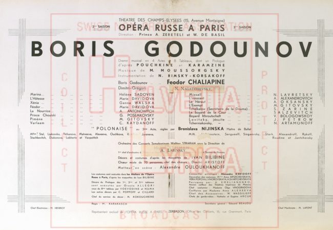 Moussorsky, Boris Godounov, Chaliapin, Paris, 1930, 11bis (collection Motisi)