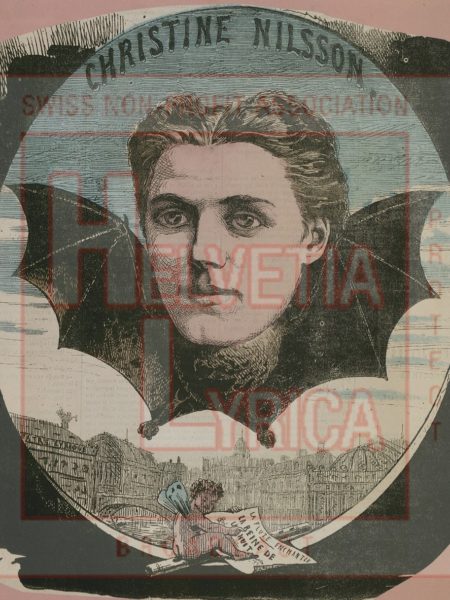 Caricature de Christine Nilsson dans le rôle de la Reine de la Nuit de la Flute enchantée de Mozart (collection Motisi)