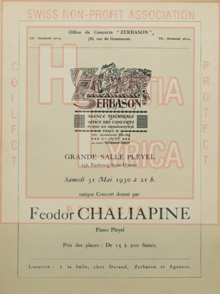Chaliapine, Concert, Paris, 1930.05.31 (collection Motisi)