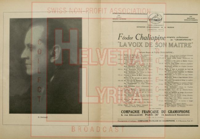 Dargomyjsky: Roussalka. Progamme de l'Opéra Russe de Paris avec Chaliapine, 1930 (collection Motisi)