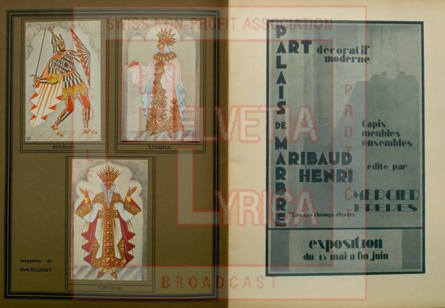 Glinka: Rouslan et Ludmila. Programme de l'Opéra Russe à Paris, 1930, p. 11 (collection Motisi)