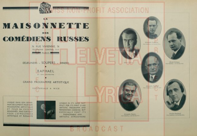 Glinka: Rouslan et Ludmila. Programme de l'Opéra Russe à Paris, 1930, p. 12 (collection Motisi)