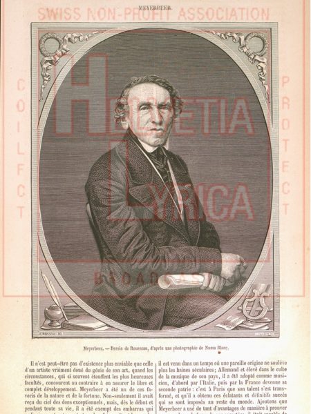 Biographie de Meyerbeer dans le Magasin Pittoresque, tome 34 mars 1866, p.65 (collection Motisi)