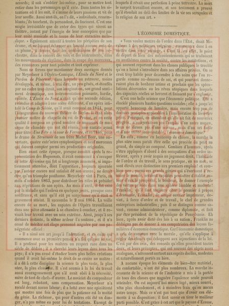 Biographie de Meyerbeer dans le Magasin Pittoresque, tome 34 mars 1866, p.68 (collection Motisi)