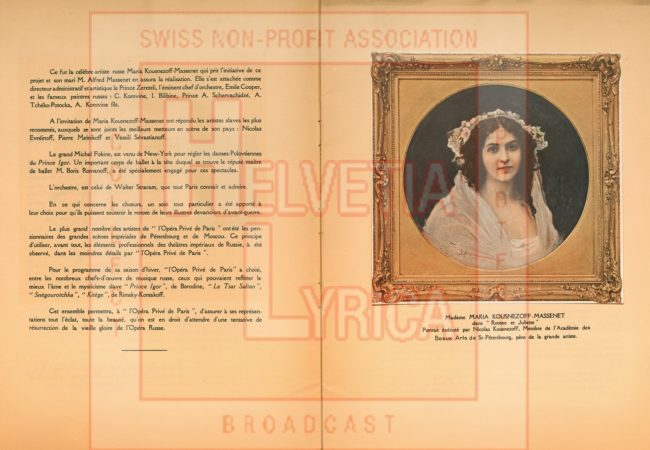 Borodine: Prince Igor. Programme de l'Opéra Privé à Paris, 1929, p. 2 (collection Motisi)