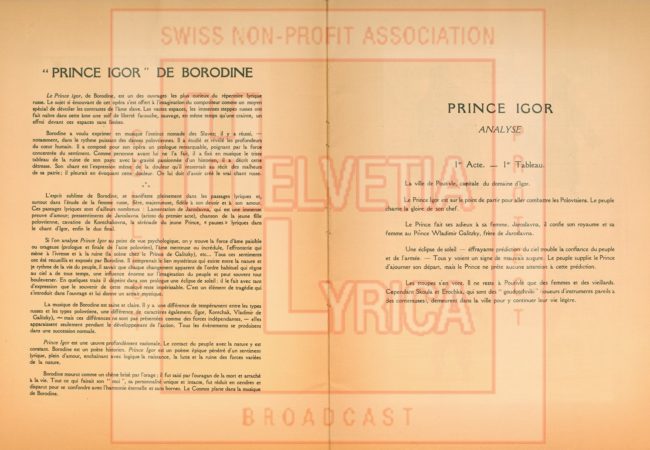 Borodine: Prince Igor. Programme de l'Opéra Privé à Paris, 1929, p. 3 (collection Motisi)